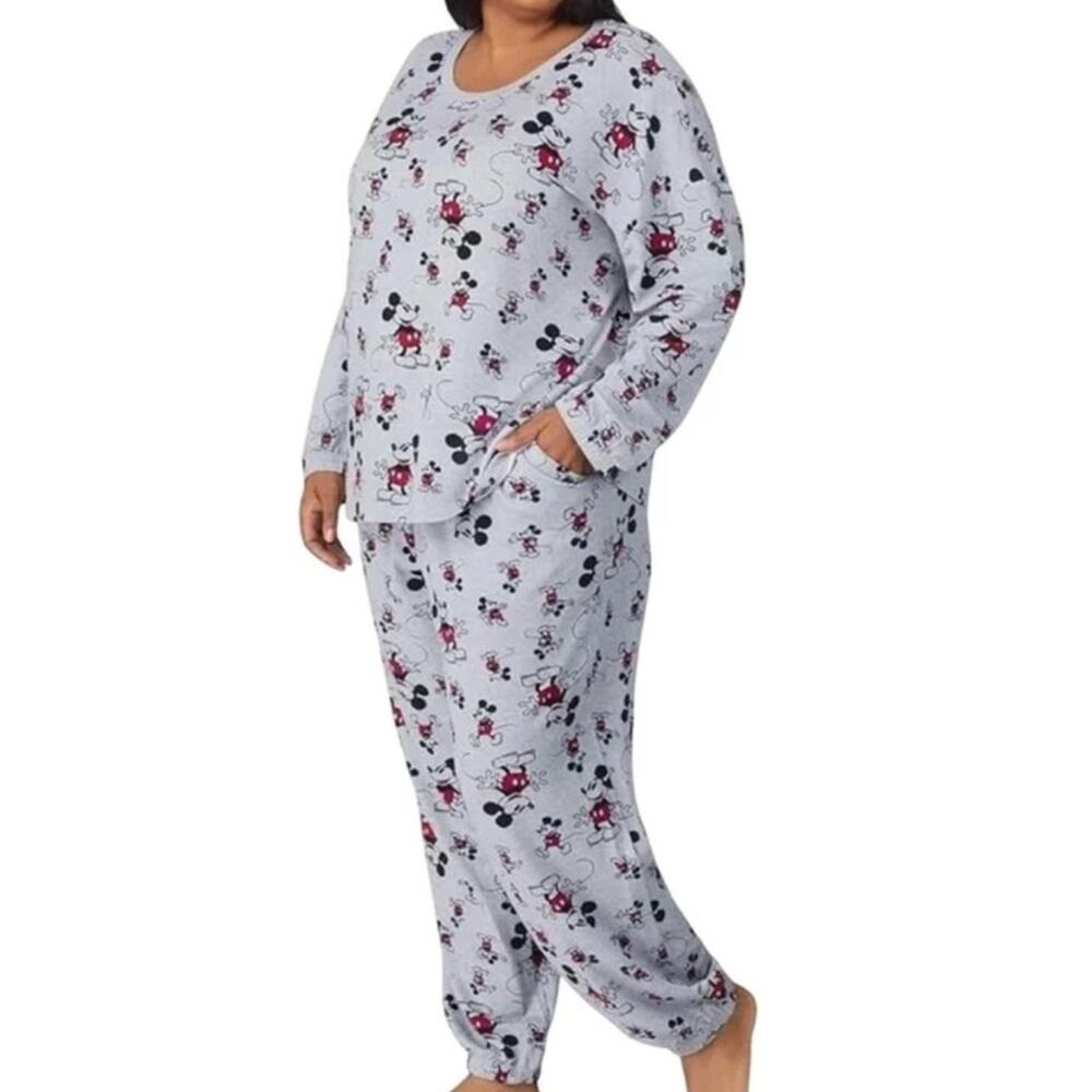Disney Women's Mickey Mouse Pajamas Set Gray Size 3X NWT - Picture 1 of 8